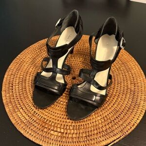 Via Spiga Black Strappy Women's Sandals heels